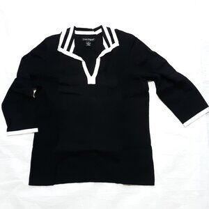 Designers Original Knit Top Black 3/4 Sleeve